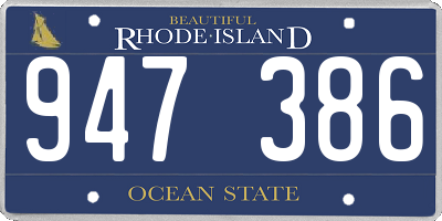 RI license plate 947386