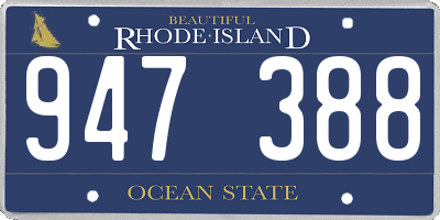RI license plate 947388