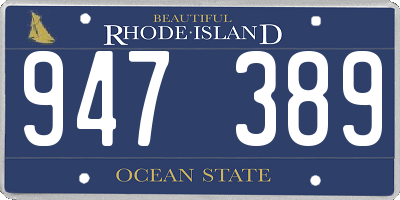 RI license plate 947389