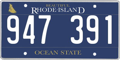 RI license plate 947391