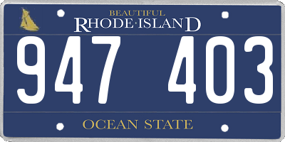 RI license plate 947403