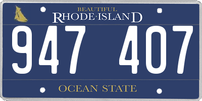 RI license plate 947407