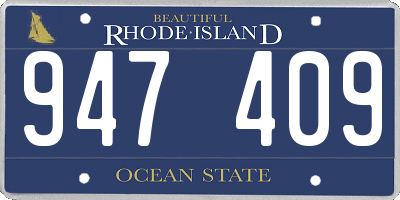 RI license plate 947409