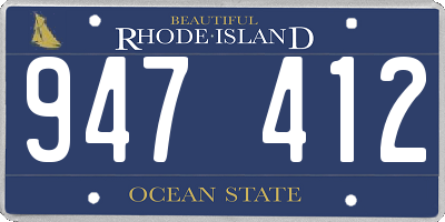 RI license plate 947412