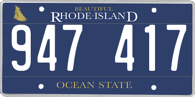 RI license plate 947417