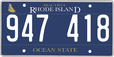 RI license plate 947418