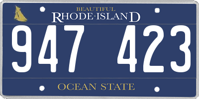 RI license plate 947423