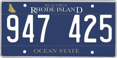 RI license plate 947425