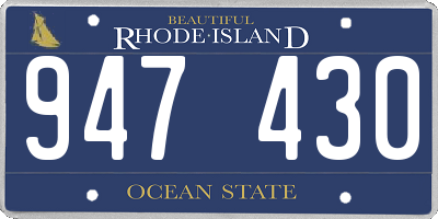 RI license plate 947430