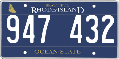 RI license plate 947432