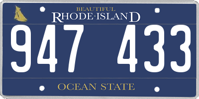 RI license plate 947433