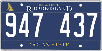 RI license plate 947437