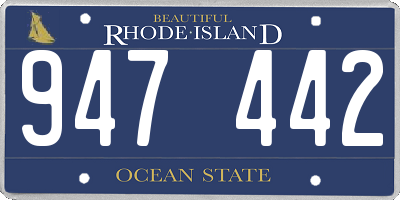 RI license plate 947442