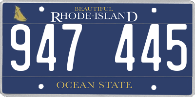 RI license plate 947445