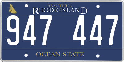 RI license plate 947447