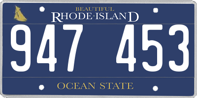 RI license plate 947453