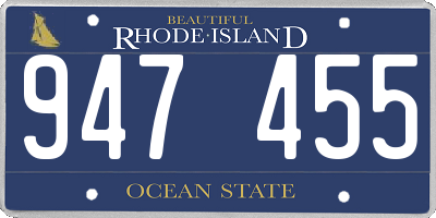 RI license plate 947455