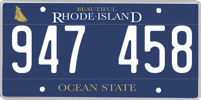 RI license plate 947458