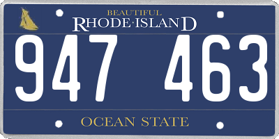 RI license plate 947463