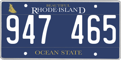 RI license plate 947465