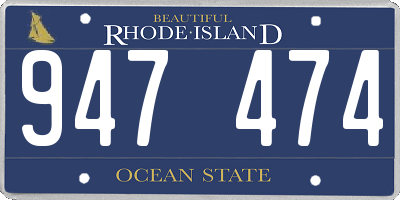 RI license plate 947474