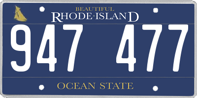 RI license plate 947477