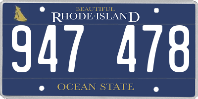 RI license plate 947478