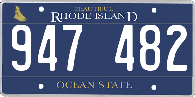 RI license plate 947482