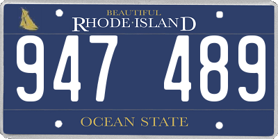 RI license plate 947489