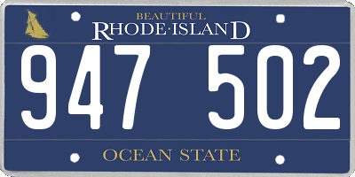RI license plate 947502