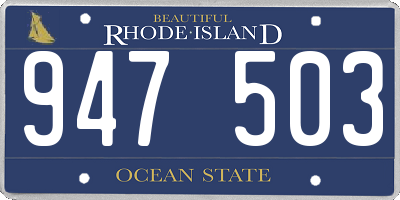 RI license plate 947503