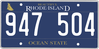 RI license plate 947504