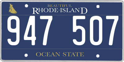 RI license plate 947507