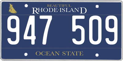 RI license plate 947509