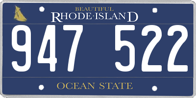 RI license plate 947522