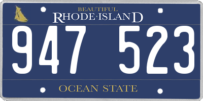 RI license plate 947523