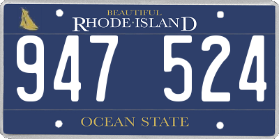 RI license plate 947524
