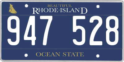 RI license plate 947528