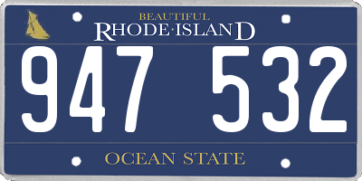 RI license plate 947532