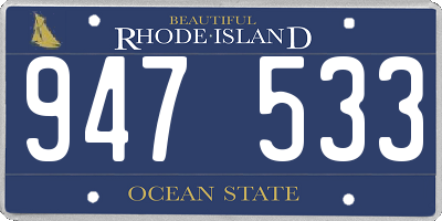 RI license plate 947533