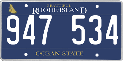 RI license plate 947534