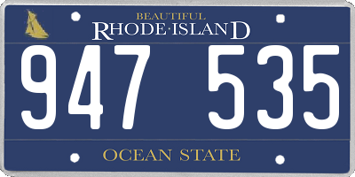 RI license plate 947535
