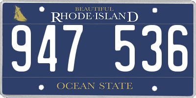 RI license plate 947536