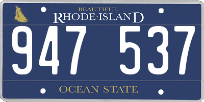 RI license plate 947537