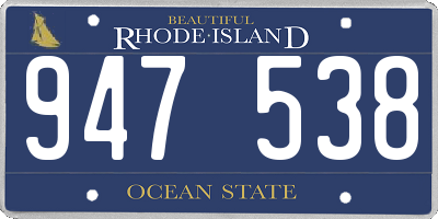 RI license plate 947538