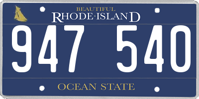 RI license plate 947540