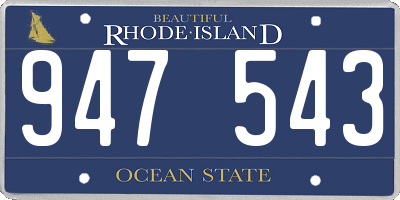 RI license plate 947543