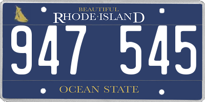 RI license plate 947545