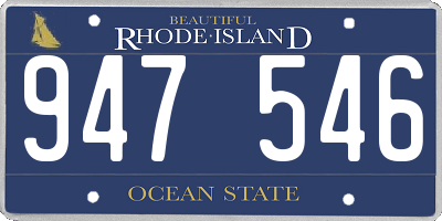 RI license plate 947546