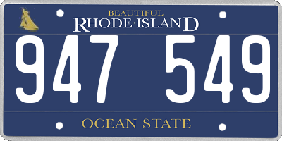 RI license plate 947549